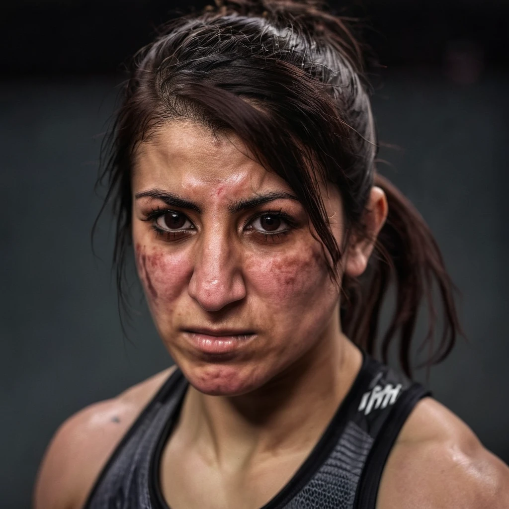 Kurdish woman MMA fighter portrait headshot 