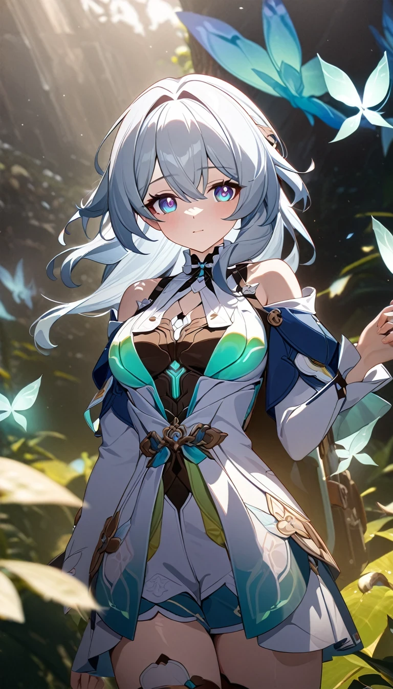 (masterpiece), best quality, ultra-detailed, 1024k UHD wallpaper, ultra-high resolution, depth of field, HDR, (extremely detailed CG 1024k wallpaper), Detailed face, Detailed Clothes, Ultra HD Photo, 1girl, firefly, honkai star rail, penacony, (newest anime art style)