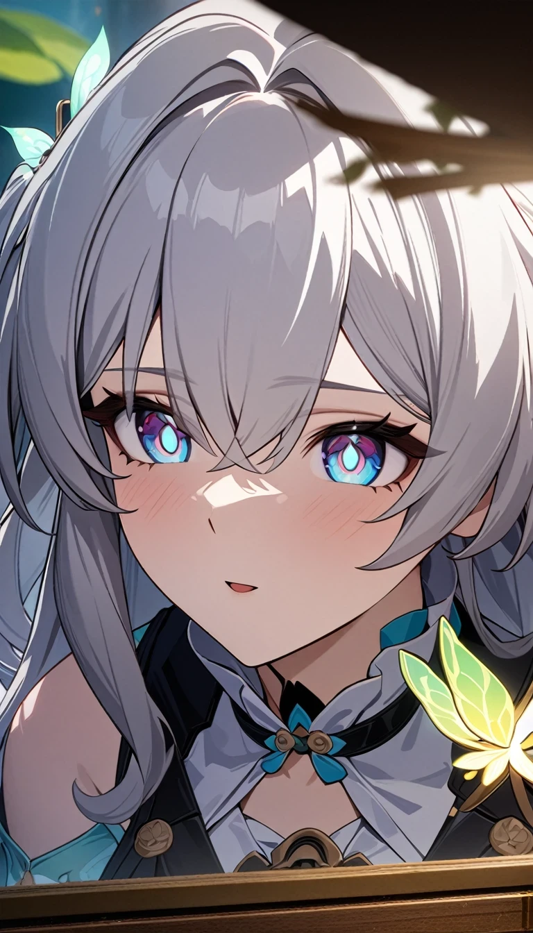 (masterpiece), best quality, ultra-detailed, 1024k UHD wallpaper, ultra-high resolution, depth of field, HDR, (extremely detailed CG 1024k wallpaper), Detailed face, Detailed Clothes, Ultra HD Photo, 1girl, firefly, honkai star rail, penacony, (newest anime art style)