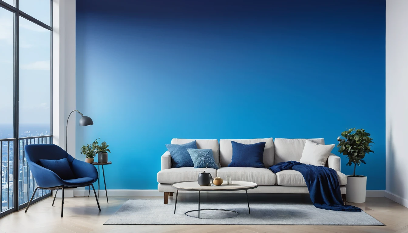 Create an image featuring a dynamic blue gradient background that blends azure, cerulean, and navy shades for a striking visual impact.