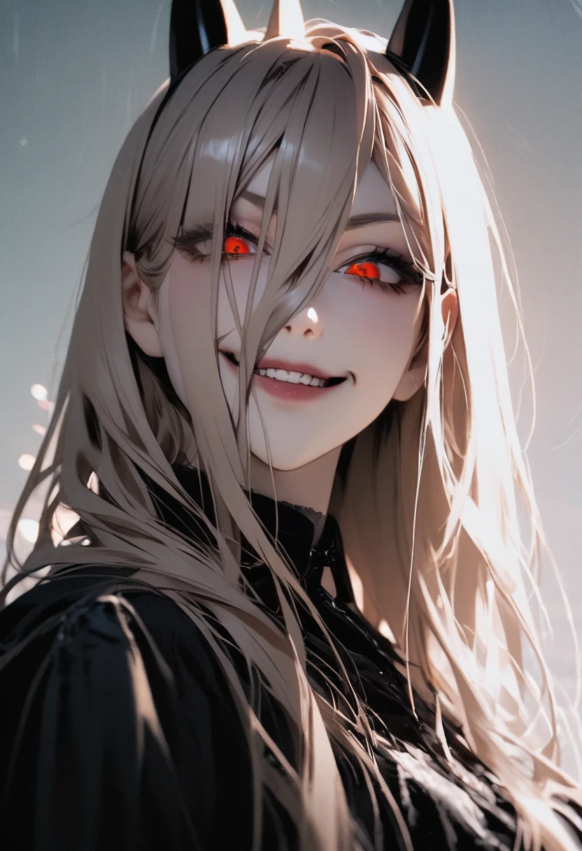 portrait photo looking at the viewer evil smile