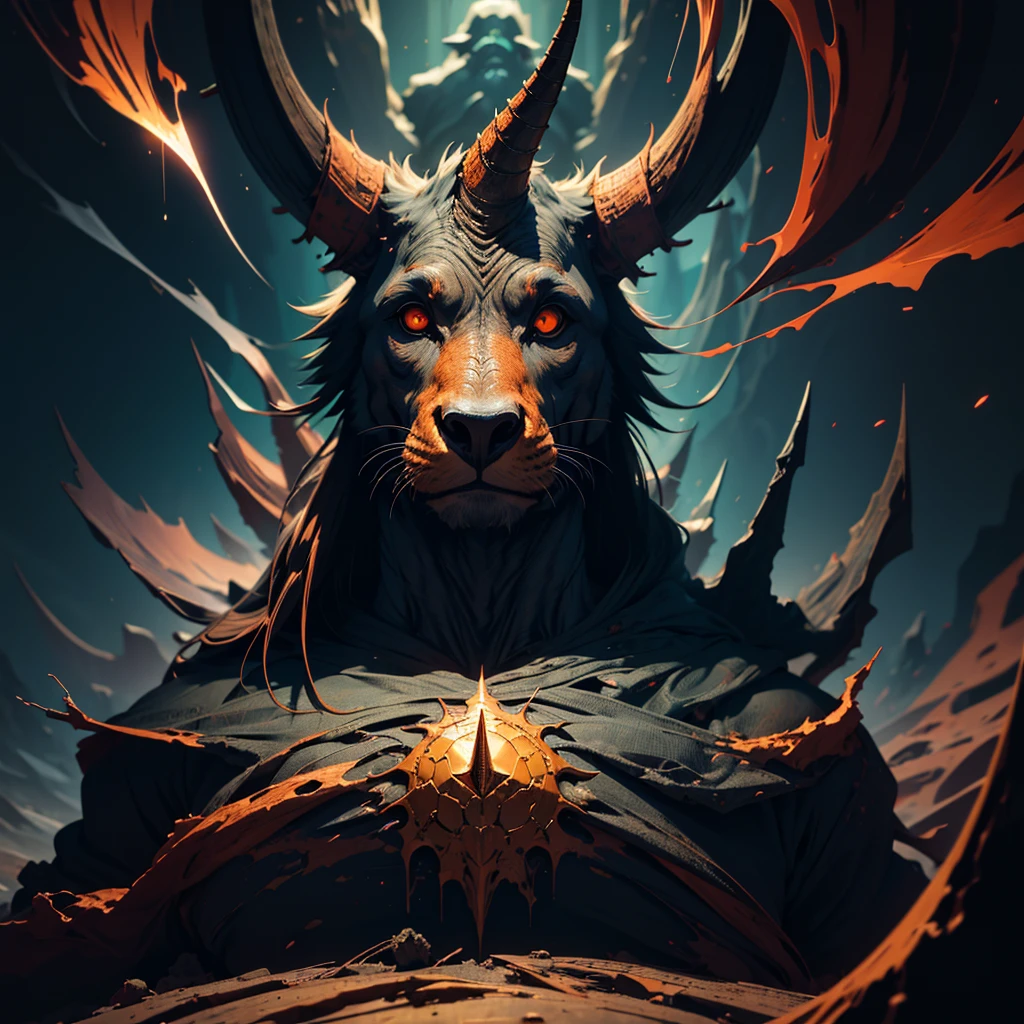 fear, creature, horn, ((best qualityer, extreme quality, Masterpiece artwork)), realisitic