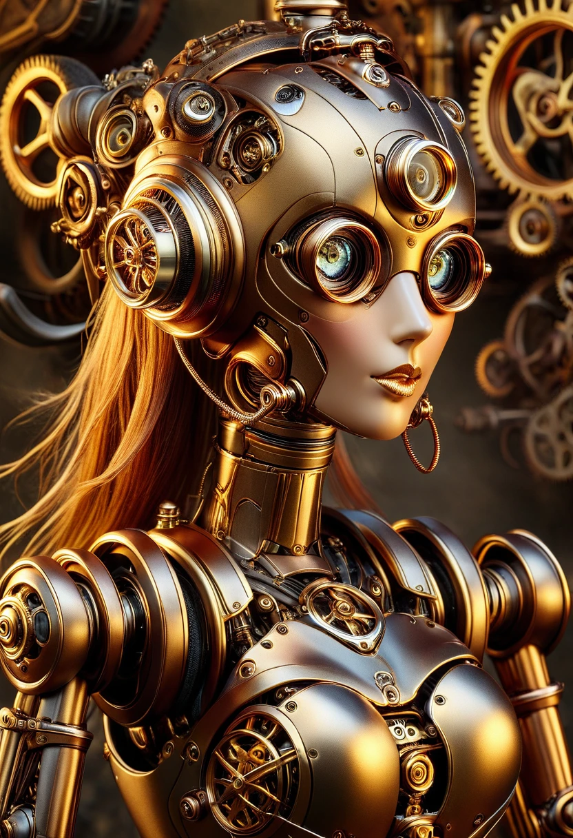female Steampunk robot
