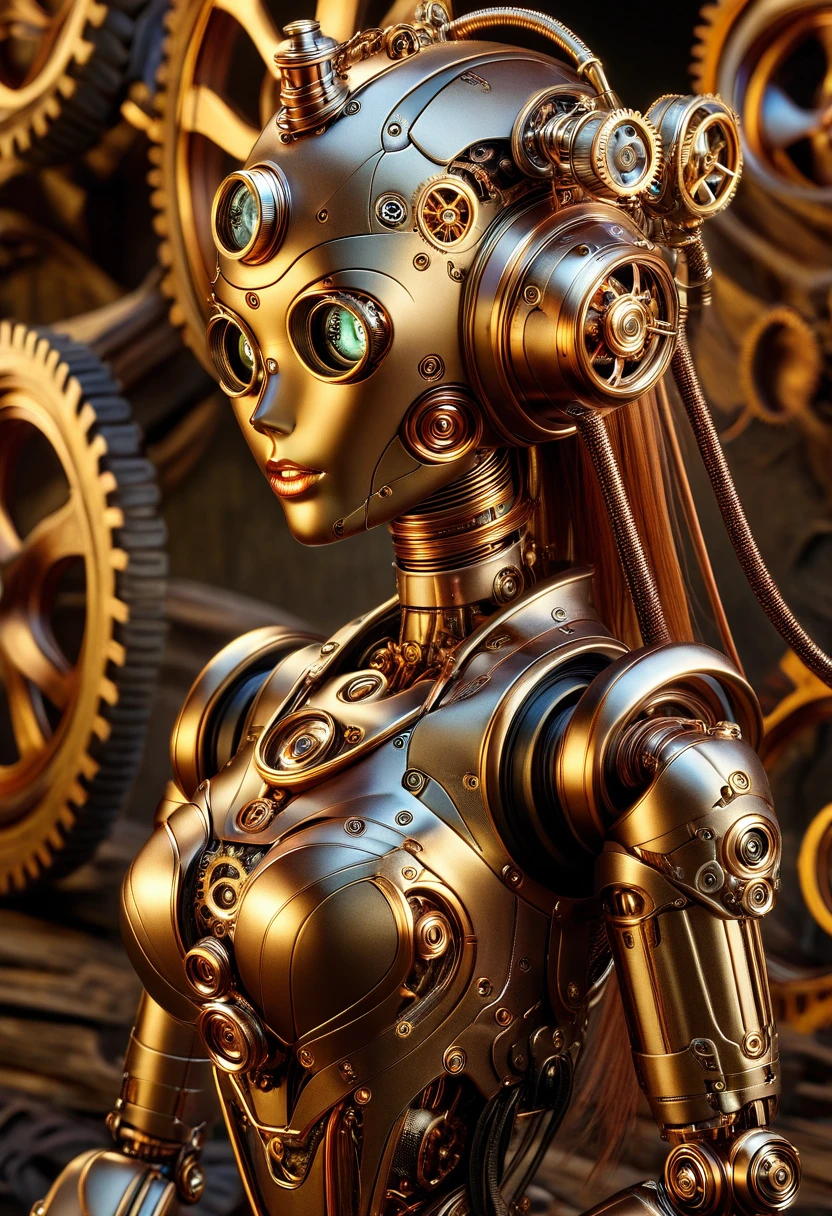 female Steampunk robot