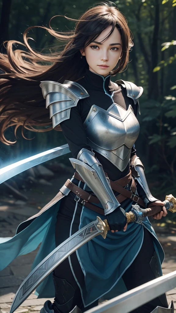 Reloaded Swordsman,Ultra-thick armor envelops the entire body,A giant sword with both hands on the ground,The blue spinning sword energy overflowed.,,Blood,Depth of written boundary,Dynamic Blur,highlight,Real Light,Ray Tracing,OC Rendering,Surreal,Highest quality,8K,Masterpieces,Ultra-fine,More about pubic hair,Correct Anatomy,Sharp focus on the eyes,Bokeh,The facial features are carefully drawn