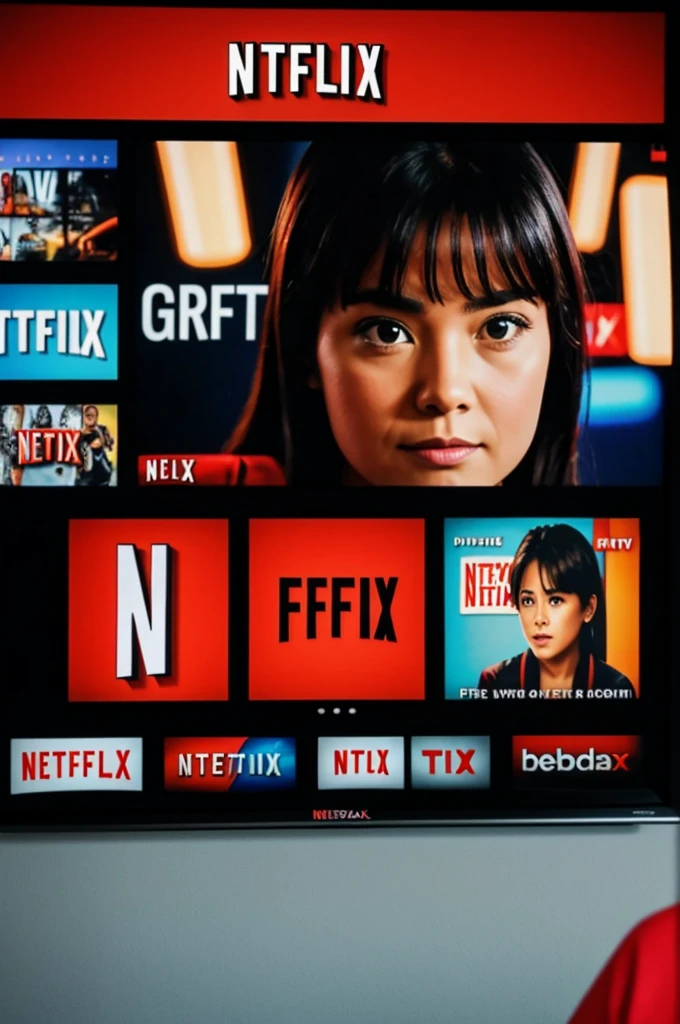 person watching the word Netflix on the TV screen