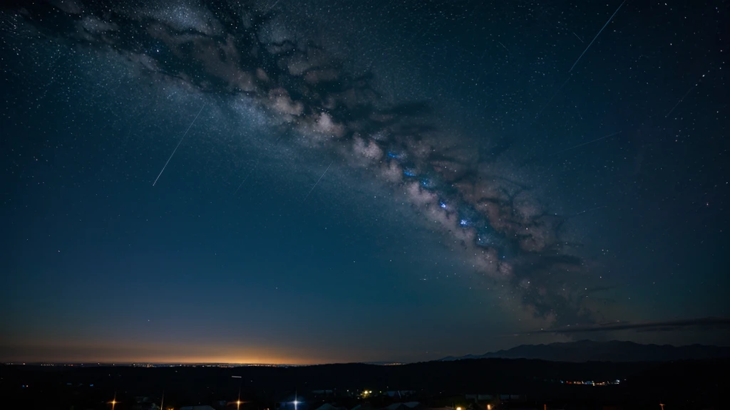 Shooting star on a night sky