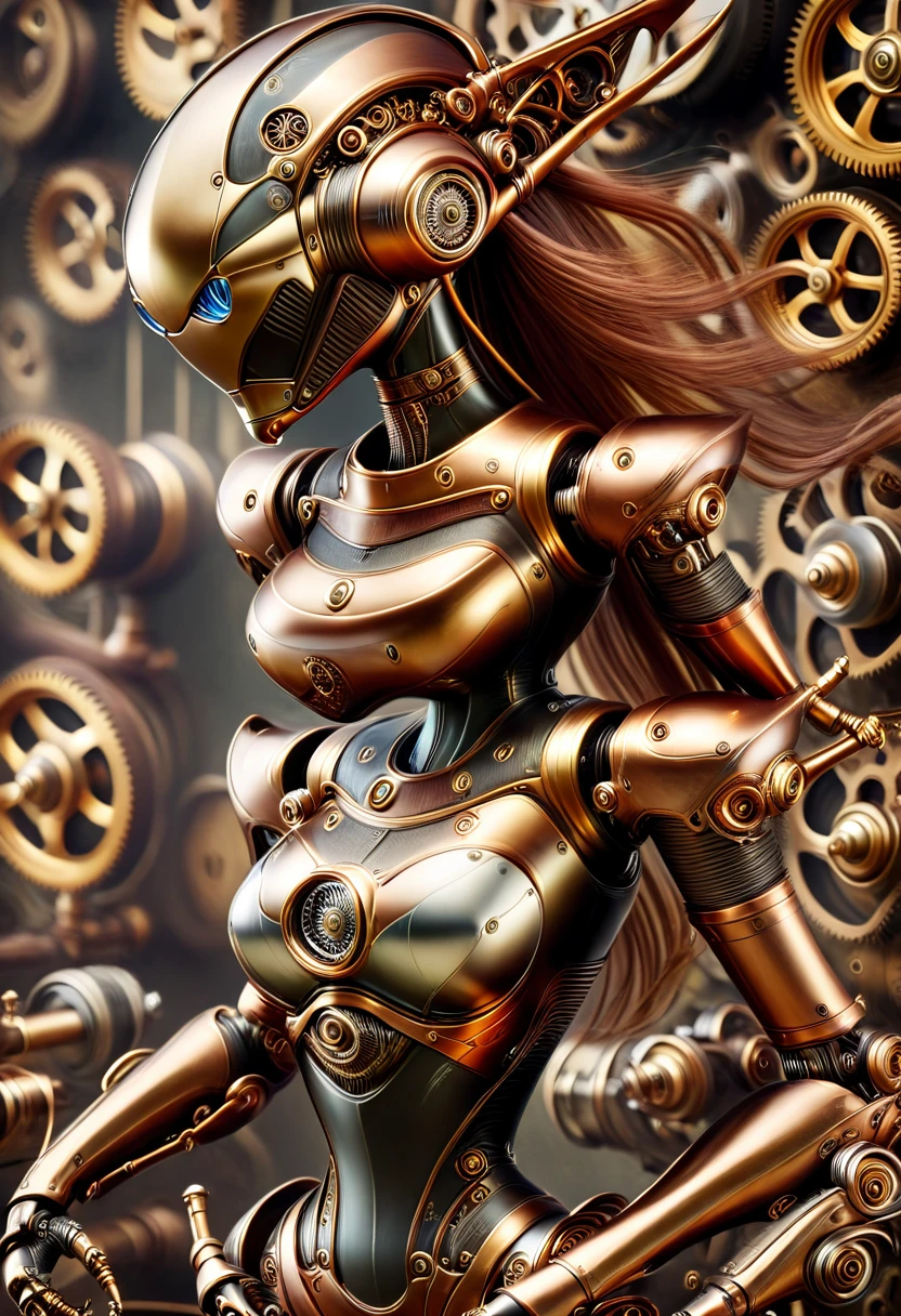 female Steampunk robot
