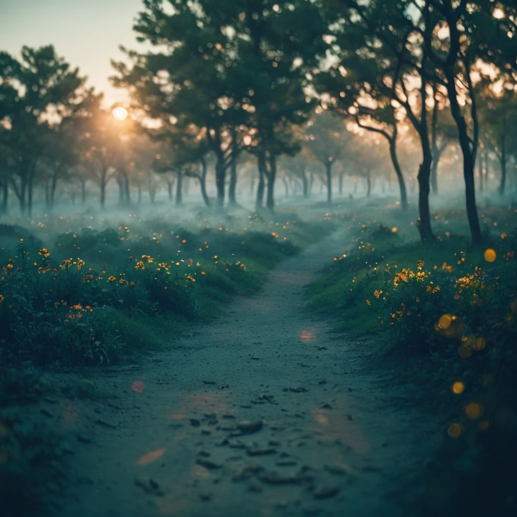 (BOKEH) dreamy cemetery background, (pov) engaging perspective, captivating gaze, (deep, immersive) steam ambiance, (artistically) blurred foreground, (morning) atmosphere, mist, (secretive)