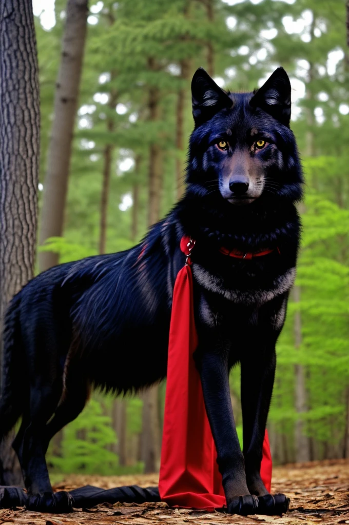 black wolf with red eyes