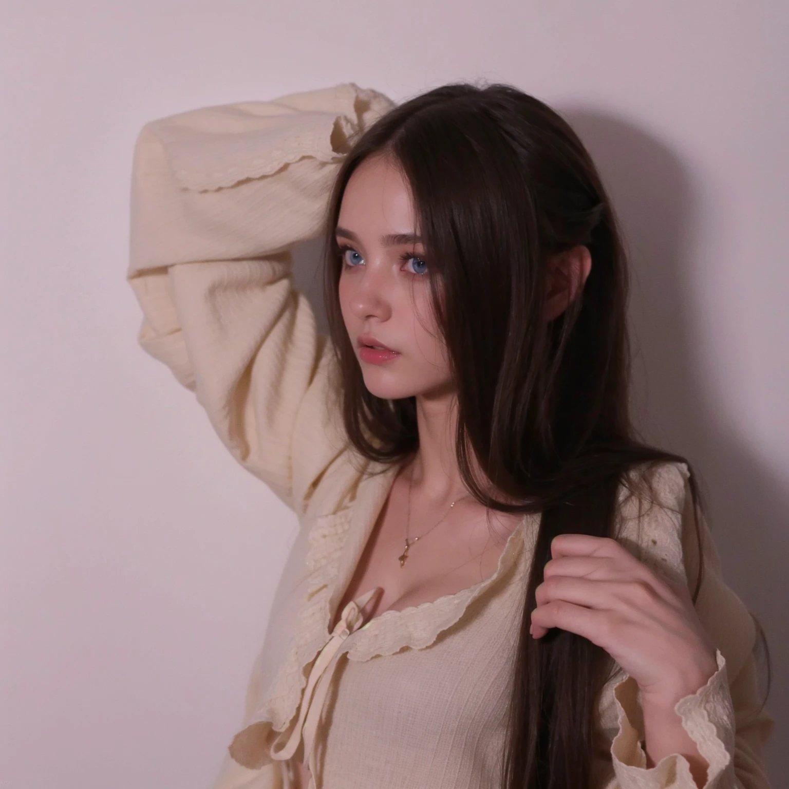 best quality, face focus, soft light, ultra high res, (photorealistic:1.4), RAW photo,
1 russian girl, solo, cute, (pupil, lights in the eyes), detailed beautiful face, (small chest),(high resolution detail of human skin texture),
(long hair),
indoor,
Damask Shirt Dress,
(portrait), perfect body, blue eyes, beautiful hair, sexy body, sexy lips, big breasts, young , plump lips, masterpiece, slim body, deep shadows,