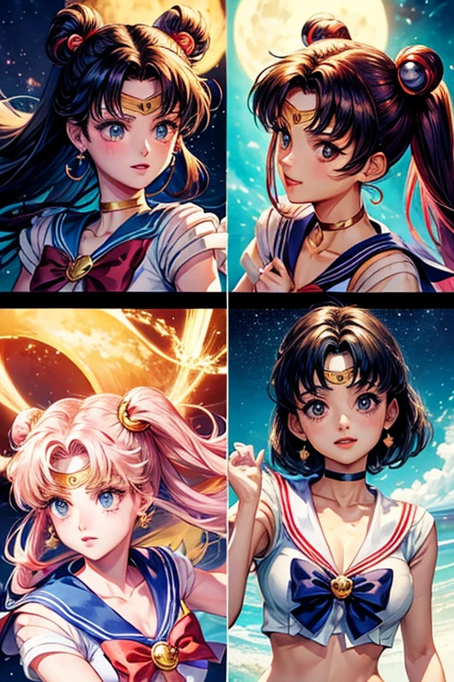 Sailor moon, sailor mars, sailor jupiter, sailer venus, Sailor Mercury
