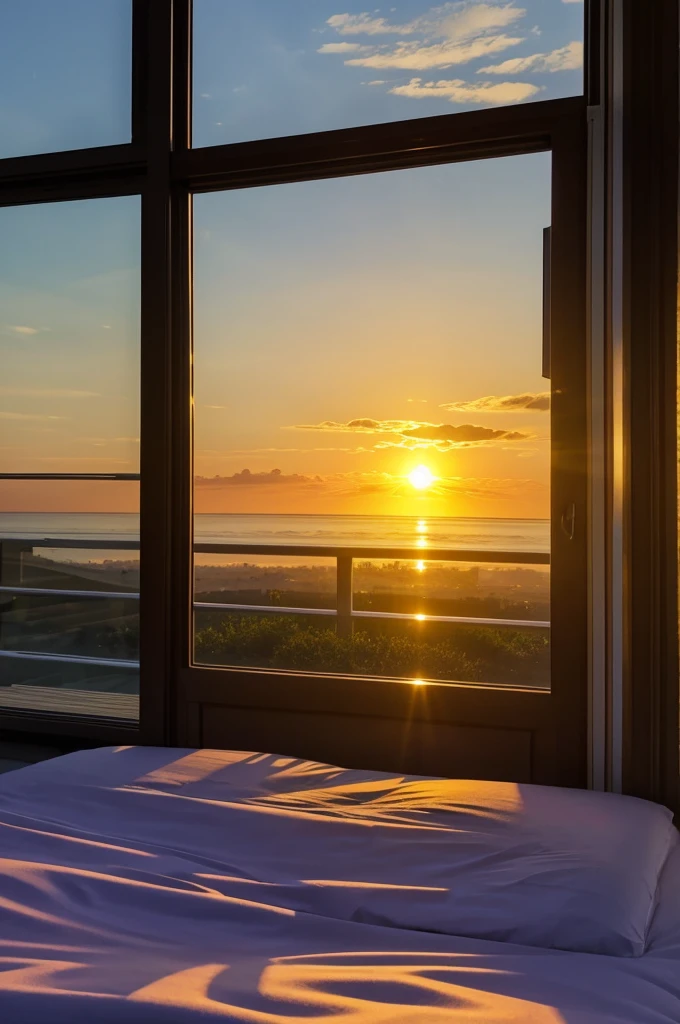 The sun rises in the morning
