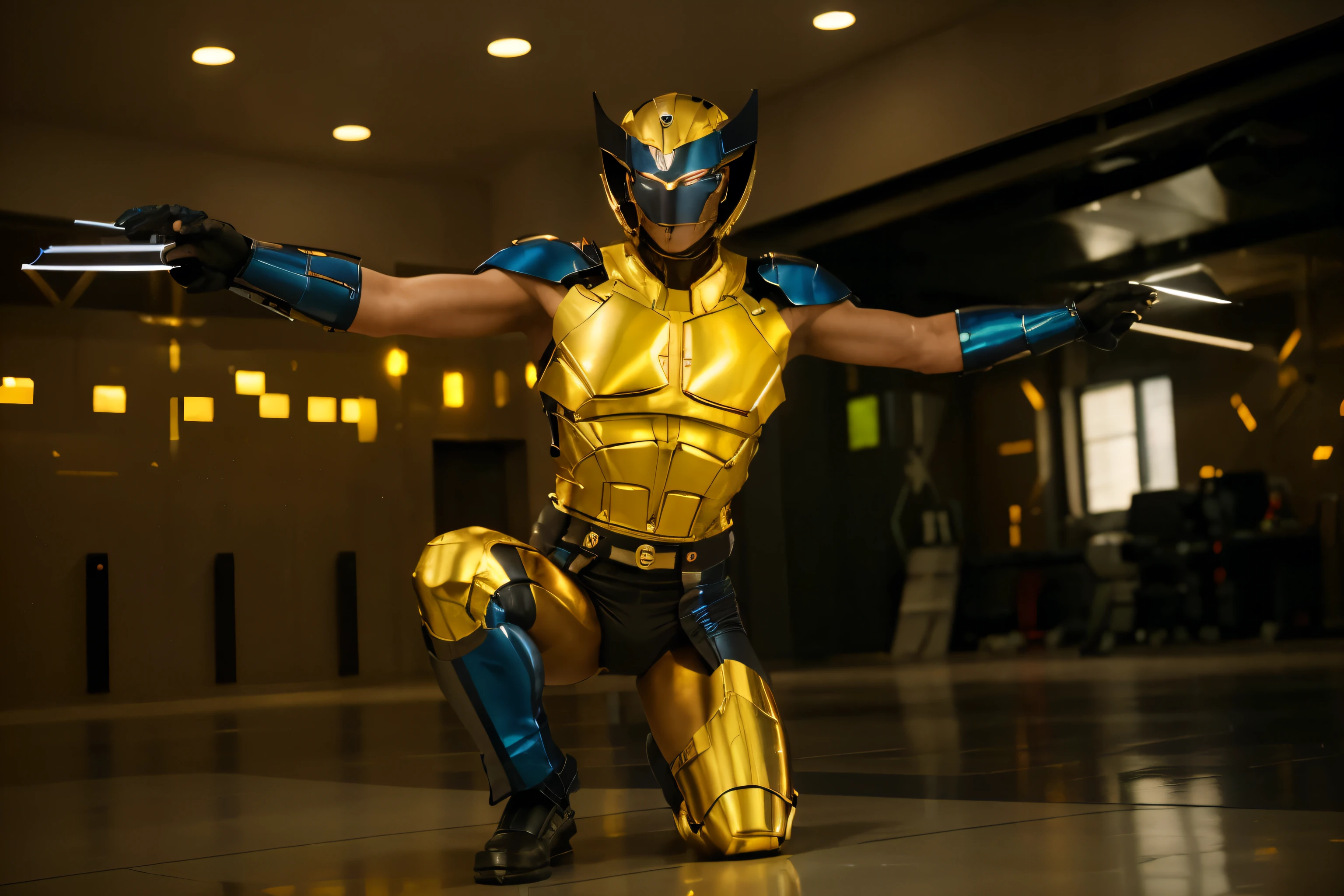 (Best quality, 8k, 32k, Masterpiece, UHD:1.2), "Transform the scene into the iconic Danger Room from The X-Men. Picture a high-tech, metallic battlefield within a vast, futuristic training facility. The walls are lined with sleek, reinforced metal panels, and the floor is segmented into large, durable plates designed to withstand intense combat scenarios. The room is filled with an array of advanced holographic projectors and robotic mechanisms, creating a dynamic and ever-changing environment.

In the midst of this metallic expanse, towering Sentinels stand motionless, their imposing forms a reminder of the formidable challenges the X-Men face during training. The Sentinels are constructed with intricate detail, their metallic surfaces reflecting the harsh, sterile lighting of the room.

Scattered throughout the battlefield are various obstacles and training modules, designed to test the abilities and teamwork of the X-Men. The setting is devoid of any people, emphasizing the readiness of the room for its next session. The atmosphere is charged with a sense of readiness and potential, capturing the essence of the Danger Room as a place of rigorous training and preparation for battle."