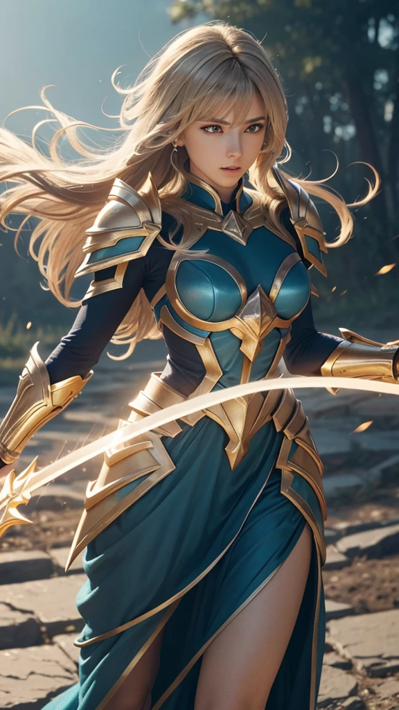 Reloaded Saint Seiya,Lightning is charged、The entire body is covered in thick golden armor.,A giant sword with both hands on the ground,The blue spinning sword energy overflowed.,,Blood,Depth of written boundary,Dynamic Blur,highlight,Real Light,Ray Tracing,OC Rendering,Surreal,Highest quality,8K,Masterpieces,Ultra-fine,More about pubic hair,Correct Anatomy,Sharp focus on the eyes,Bokeh,The facial features are carefully drawn