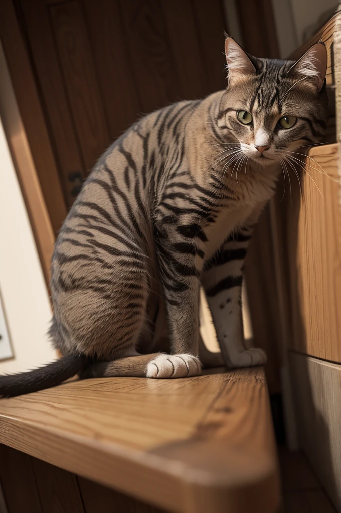 Malnourished sad cat 