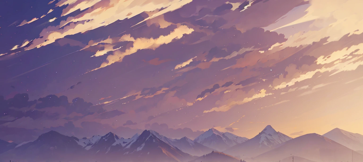 dawn time, daybreak sky, dark morning, mountain silhouette farr away,