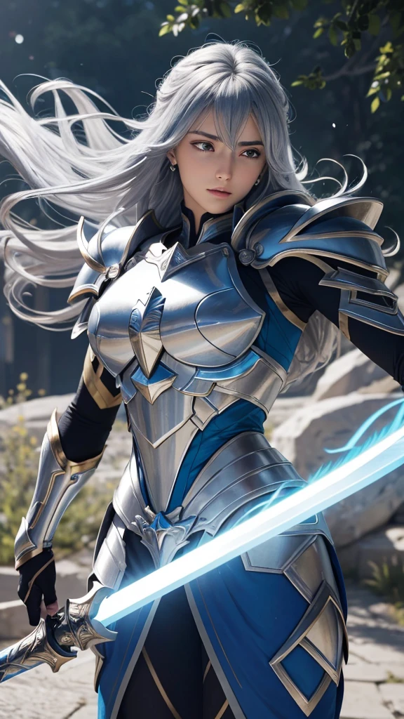 Reloaded Saint Seiya,Meteors、The entire body is covered in super thick silver armor.,A giant sword with both hands on the ground,The blue spinning sword energy overflowed.,,Blood,Depth of written boundary,Dynamic Blur,highlight,Real Light,Ray Tracing,OC Rendering,Surreal,Highest quality,8K,Masterpieces,Ultra-fine,More about pubic hair,Correct Anatomy,Sharp focus on the eyes,Bokeh,The facial features are carefully drawn