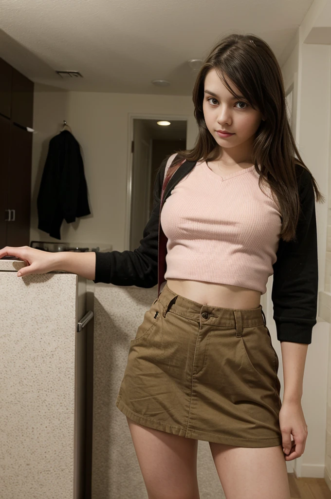 beautiful, Darling, Full length girl, in a typical teenager&#39;s room, long hair, looks 14 years old, in a sexual position, lying in bed
