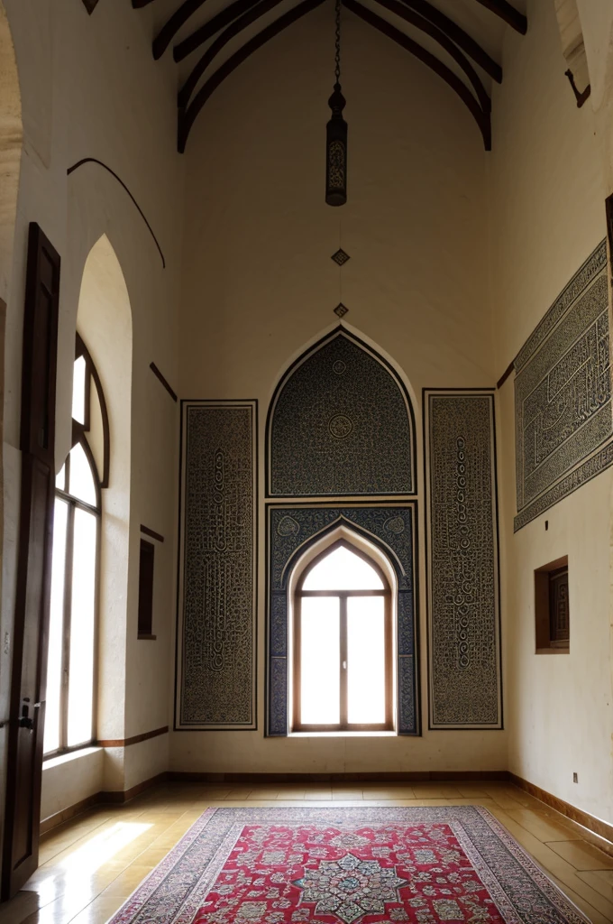 small square mosque interior
