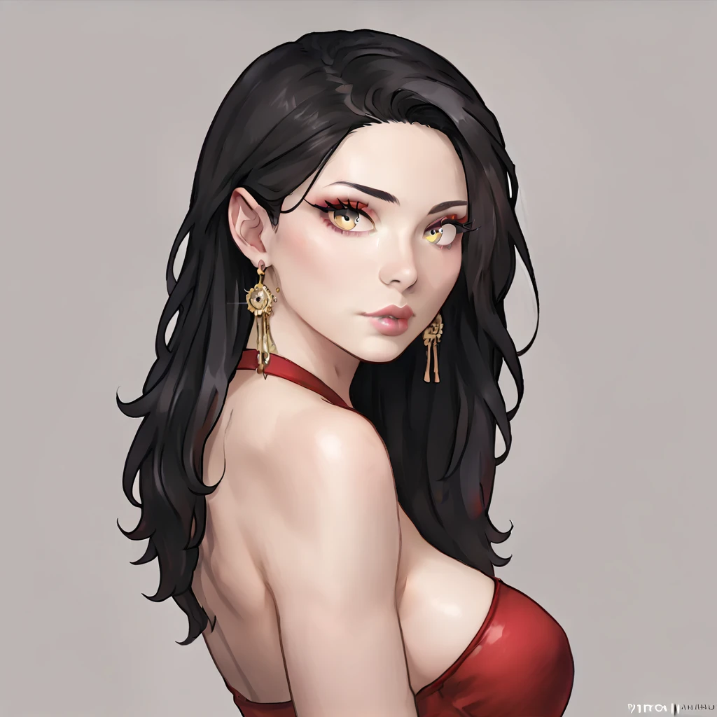 a beautiful woman with long straight black hair, large firm breasts and a large buttocks, wearing a red blouse and white miniskirt, highdetail,photorealistic,8k,extreme detail, beautiful detailed eyes, beautiful detailed lips, extremely detailed face, long eyelashes, portrait, realistic, cinematic lighting, vibrant colors, elegant, graceful, sensual