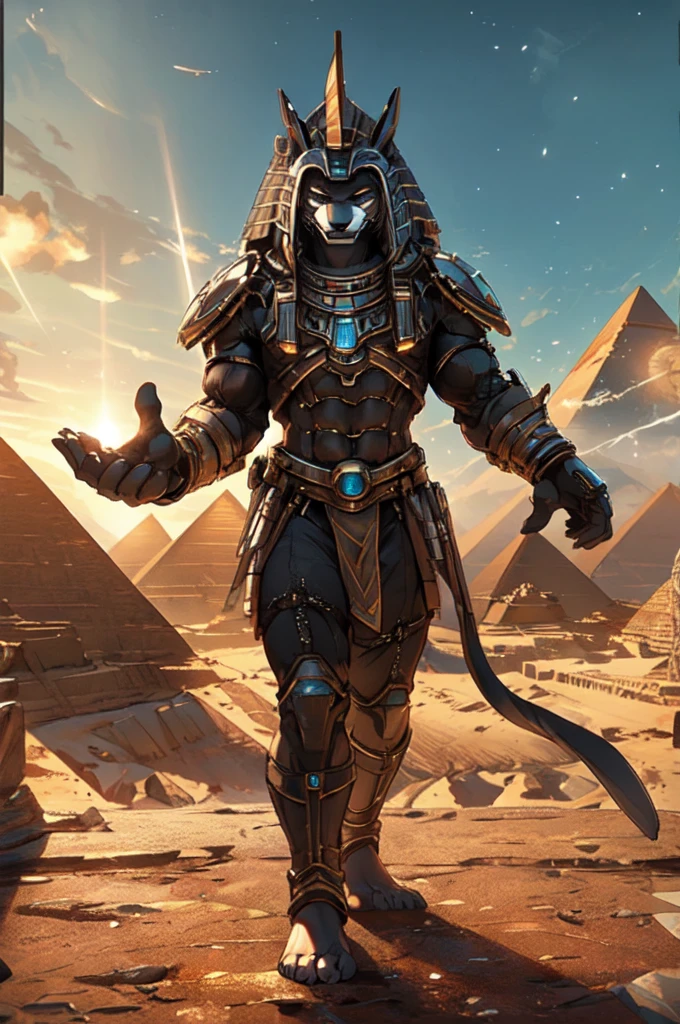 (((Barefoot furry character, full body, cinematic setting, furry male, plantigrade)))

See the earth at the peak of it's glory -
Days that are long gone.
The greatest empire of the ancient times
Behold the light so bright it blinds your eyes!
((Atlantis!))
Ancestor of Mankind
Those who have united
The earth under One Name
See the greatest city stand
In Anabiosis
What has once ruled all the world -
Mighty Poseidonis!
The great ((pyramids)) in place
Shelter us from danger,
We send ships to distant worlds,
Fearing not their anger.

BREAK, ((science-fiction scenery)), ((hitech civilization)), intricate details, highly detailed, extreme detail, octane render, fine art, best quality, highres, (detailed face:1.5), ((full_body)), respecting golden ratio, UHD, (((perfect hands))), low light
