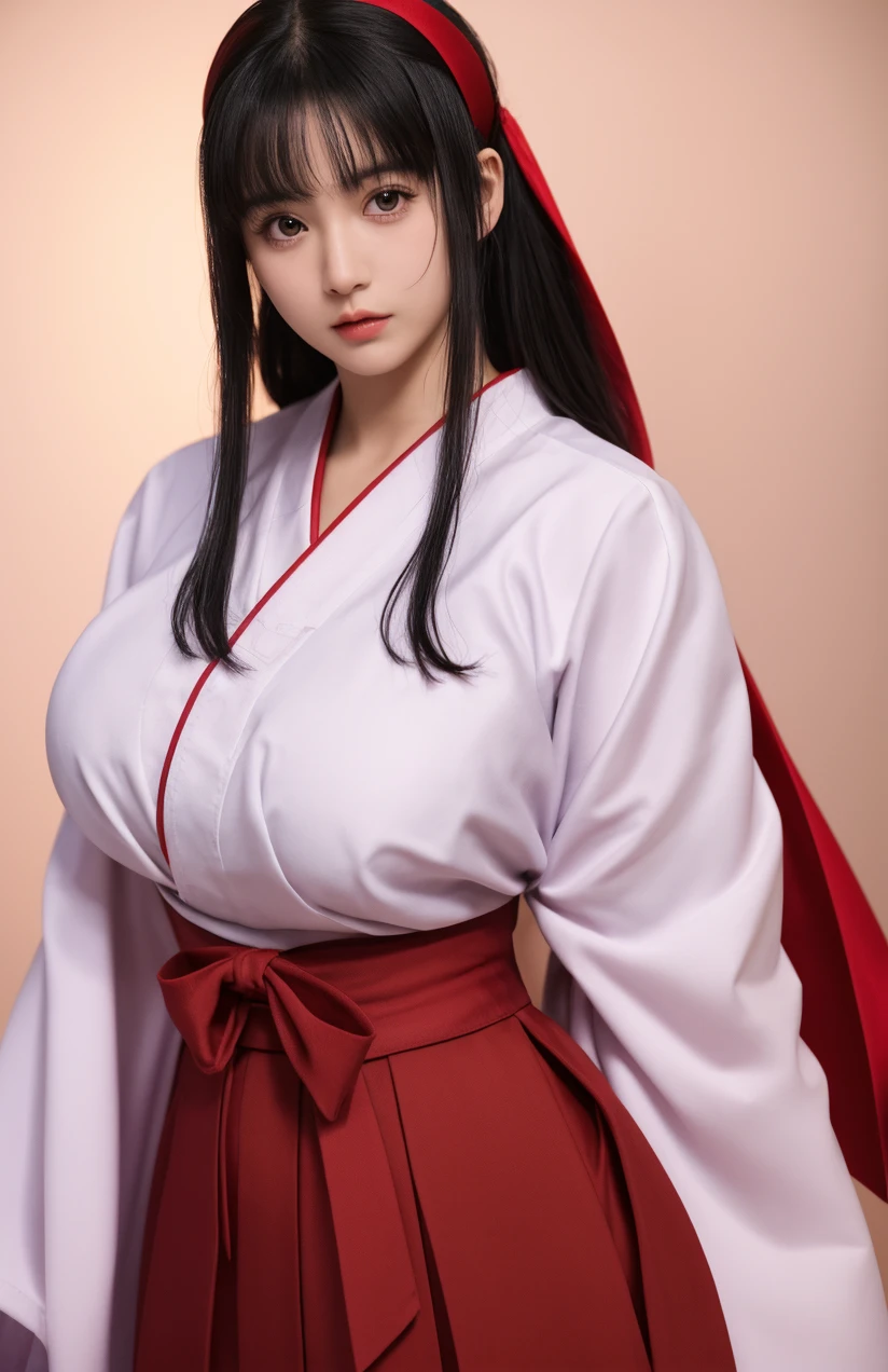 Kim Jennie, long black hair, sexy body dressed in a beautiful red dress her big breasts her beautiful face, a goddess and another of a nun who dresses