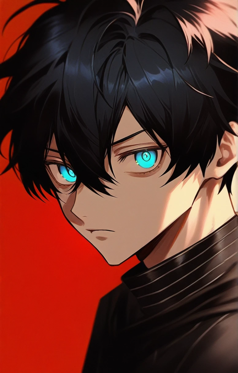 a beautiful young anime-style boy with a buzz cut, standing in a detailed, highly realistic digital art portrait, with glowing skin, vibrant flat colors, and a gradient red background, (best quality,4k,8k,highres,masterpiece:1.2),ultra-detailed,beautiful detailed eyes,beautiful detailed lips,extremely detailed eyes and face,longeyelashes,dramatic lighting,digital painting,concept art,character design