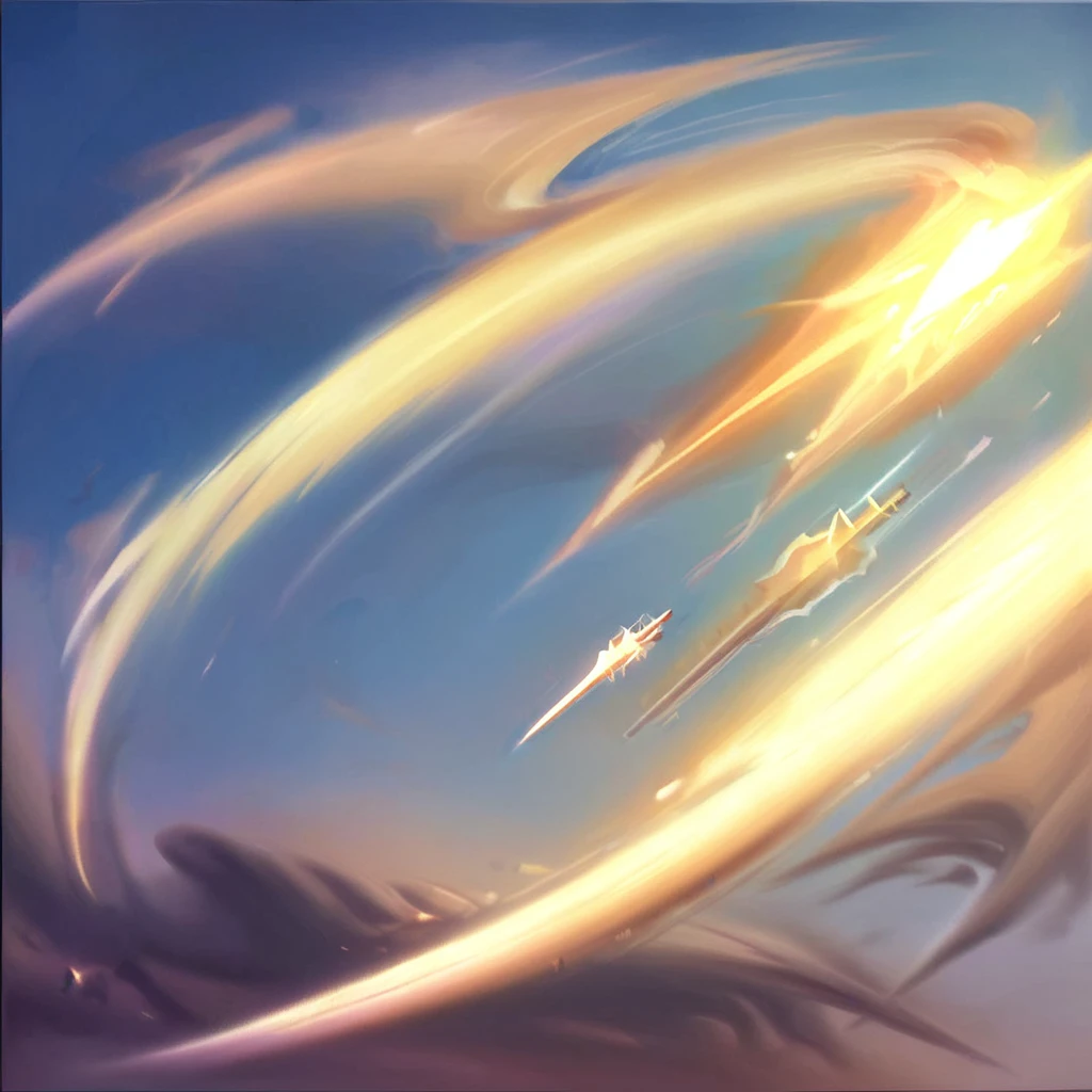 I want an icon of a distorted sky, the targets being distorted by clouds that descend towards them