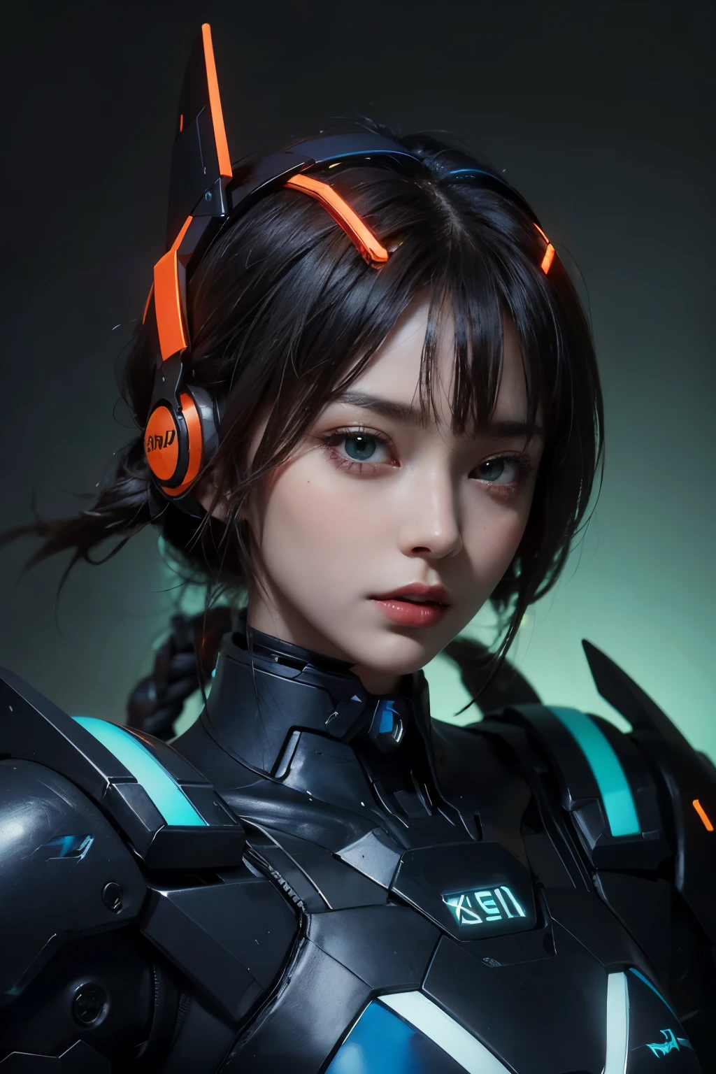 The basic color of the mecha is black masterpiece,Background white bright top quality, high quality, (Portrait of a real person) (future:1.1), (orange, green, blue and white cyberpunk suit), Soft Lighting, (Exquisite future),Doctor&#39;s robe orange windbreaker sergeant personnel soldier sniper military uniform beautiful and beautiful, Ultra Detailed, Amazing composition, floating, Depth of Field, (Plain white wallpaper), (Beautiful detail background), Beautiful hair details, Dramatic Lighting, Gogeta, mechanical,best quality,Ultra-high resolution,Photorealistic,,(Hair blowing in the wind),((The angle from which you shot from directly above)),(Confident expression),(Looks arrogant)(Fashion pose),((Thunder)),(it&#39;s very windy),(Hair blowing in the strong wind),wet, go out, 