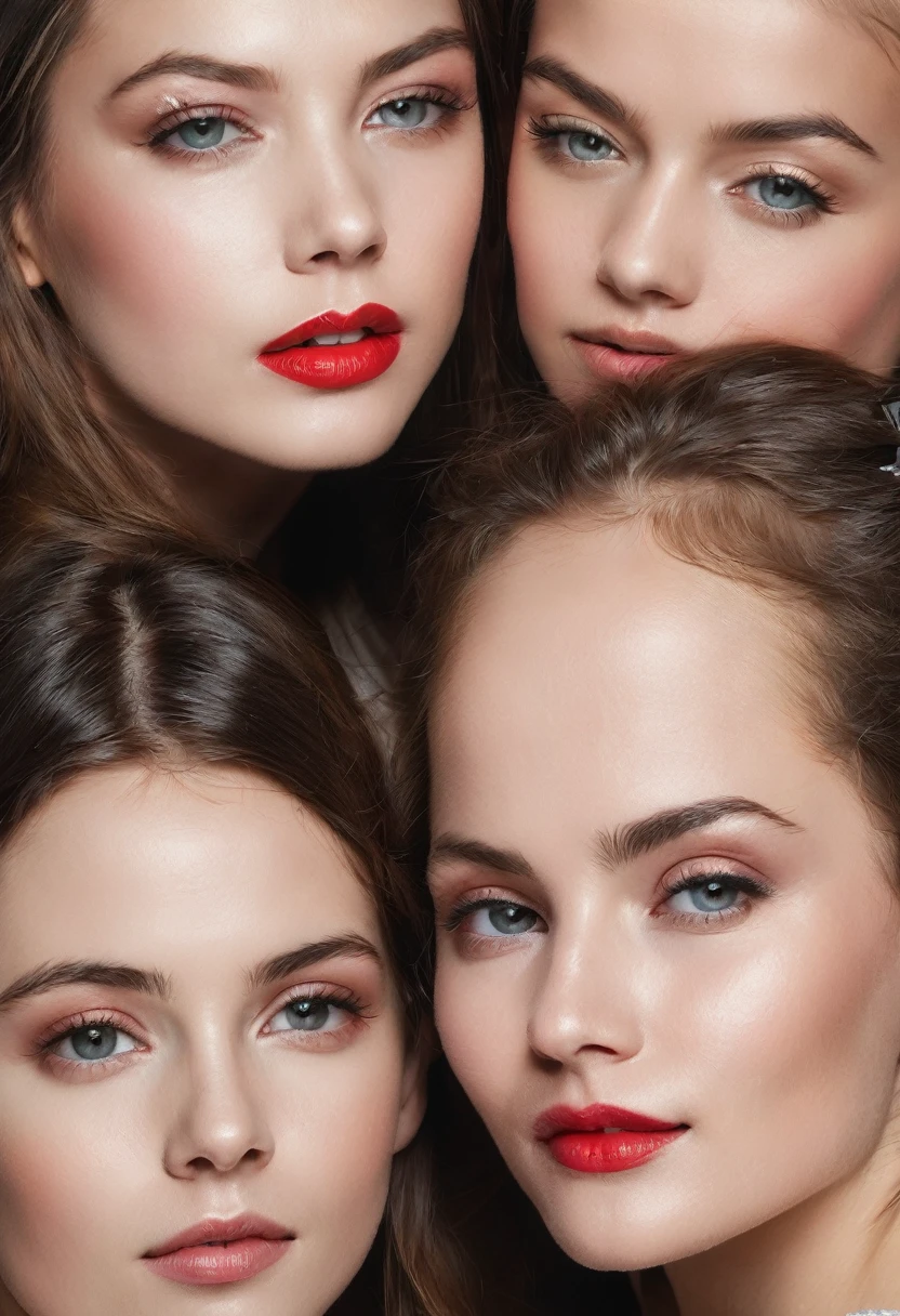 Photo haute définition studio professionnel mise en beauté professionnelle maquillage rouge à lèvres deux Belles filles âgées de 11 ans nue détails anatomie entière tetons vulve gonflée mouillée visiblent belles mains actives carresses apparent vulves gonflées contact carresse intime cuisses ouvertes siprine coule brille vulve gonflée mouillée gouttes blanches sur les cuisses et mouille le marbre blanc reflet