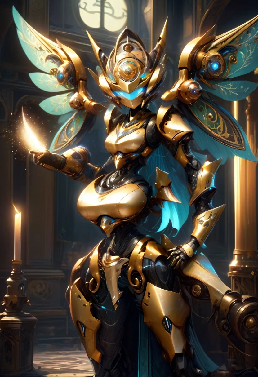 masterpiece, best quality, highly detailed,, solo, twintails, off-shoulder sweater, choker, large glasses, gold locket, jacket, hairband, looking at viewer, smile, blush, Wide Smile, Eyes Detailed & Wide, sexy Pose. Ultra HD, Rococo-Inspired Fantasy Art With Intricate Details. Cute, ooking at viewer Beautiful Eyes, An-Ideal-Figure. symmetrical face, photorealistic, photography, path tracing, specular lighting, volumetric face light, path traced hairmaximum quality{(masutepiece) (8K High Resolution) (top-quality) In the style of breath of the wild.medieval monastery garden,steampunk robot monk,beautiful ornate architecture,steampunk machinery and gears,exquisite stained glass windows,enchanted flower garden,ancient stone walkway with intricate carvings,glowing candles and dimly lit atmosphere,steam and smoke billowing from the machinery,mystical atmosphere,peaceful and serene setting,mechanical wings attached to the robot monk's back,robot monk with intricate clockwork mechanisms,electromechanical eyes glowing with energy,warm golden color palette,gentle sunlight streaming through the stained glass windows,whispering sound of wind and rustling leaves,the scent of aged books and incense,notes of ancient Gregorian chants echoing in the air,sense of awe and tranquility,combination of futuristic and medieval elements,harmony of technology and spirituality.
