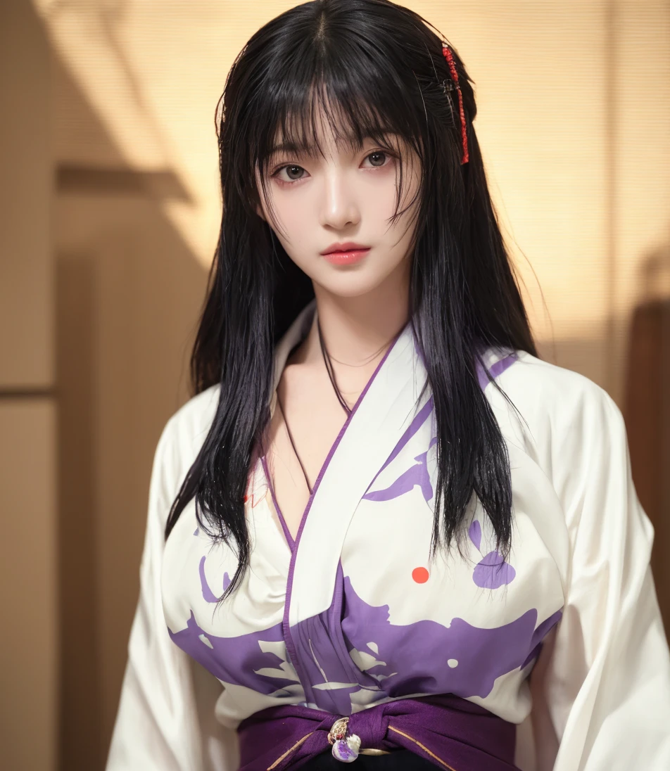 femele,Black and purple robe,European,Realistis,Fine,high end