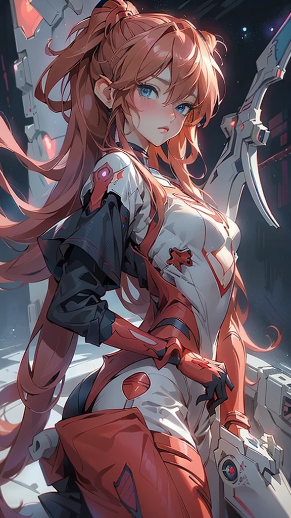 (bird&#39;s-eye),dynamic angle,ultra detailed, illustration, close-up, STRAIGHT, 1 girl,
(Soryu Asuka Langley:1.4) , headphone interface, red bow:1.4, purple hair)),Her eyes shone like dreamer stars,(Bright eyes:1.233),(Beautiful and detailed eyes:1.1),(inexpressive,closed mouth),(standing),
(Mechanic room with tools and spaceship on white SPACESHIP:1.4 ), detailed face, 4K, Clothing 2000, purple two ponytails, massive , , idol, A masterpiece for the eyes, Long eyelashes, juicy lips, reflections in the eyes, elfs&#39; ears, Tattoos, ((Red eyes))
(Evening:1.2),dreamer, [[gentle fingers and hands:0.55]::0.85],(Finger Detail),(beautiful blue eyes :1.4), (Ideal Anatomy) 