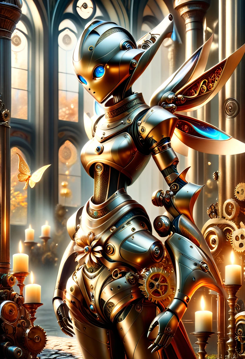 masterpiece, best quality, highly detailed,, solo, twintails, off-shoulder sweater, choker, . Ultra HD, Rococo-Inspired Fantasy Art With Intricate Details. Cute, ooking at viewer Beautiful Eyes, An-Ideal-Figure. symmetrical face, photorealistic, photography, path tracing, specular lighting, volumetric face light, path traced hairmaximum quality{(masutepiece) (8K High Resolution) (top-quality) In the style of breath of the wild. steampunk robot monk,beautiful ornate architecture,steampunk machinery and gears,exquisite stained glass windows,enchanted flower garden,ancient stone walkway with intricate carvings,glowing candles and dimly lit atmosphere,steam and smoke billowing from the machinery,mystical atmosphere,peaceful and serene setting,mechanical wings attached to the robot monk's back,robot monk with intricate clockwork mechanisms,electromechanical eyes glowing with energy,warm golden color palette,gentle sunlight streaming through the stained glass windows,whispering sound of wind and rustling leaves,the scent of aged books and incense,notes of ancient Gregorian chants echoing in the air,sense of awe and tranquility,combination of futuristic and medieval elements,harmony of technology and spirituality.