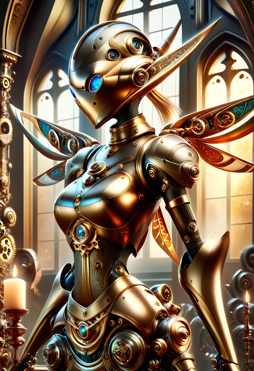 masterpiece, best quality, highly detailed,, solo, twintails, off-shoulder sweater, choker, . Ultra HD, Rococo-Inspired Fantasy Art With Intricate Details. Cute, ooking at viewer Beautiful Eyes, An-Ideal-Figure. symmetrical face, photorealistic, photography, path tracing, specular lighting, volumetric face light, path traced hairmaximum quality{(masutepiece) (8K High Resolution) (top-quality) In the style of breath of the wild. steampunk robot monk,beautiful ornate architecture,steampunk machinery and gears,exquisite stained glass windows,enchanted flower garden,ancient stone walkway with intricate carvings,glowing candles and dimly lit atmosphere,steam and smoke billowing from the machinery,mystical atmosphere,peaceful and serene setting,mechanical wings attached to the robot monk's back,robot monk with intricate clockwork mechanisms,electromechanical eyes glowing with energy,warm golden color palette,gentle sunlight streaming through the stained glass windows,whispering sound of wind and rustling leaves,the scent of aged books and incense,notes of ancient Gregorian chants echoing in the air,sense of awe and tranquility,combination of futuristic and medieval elements,harmony of technology and spirituality.