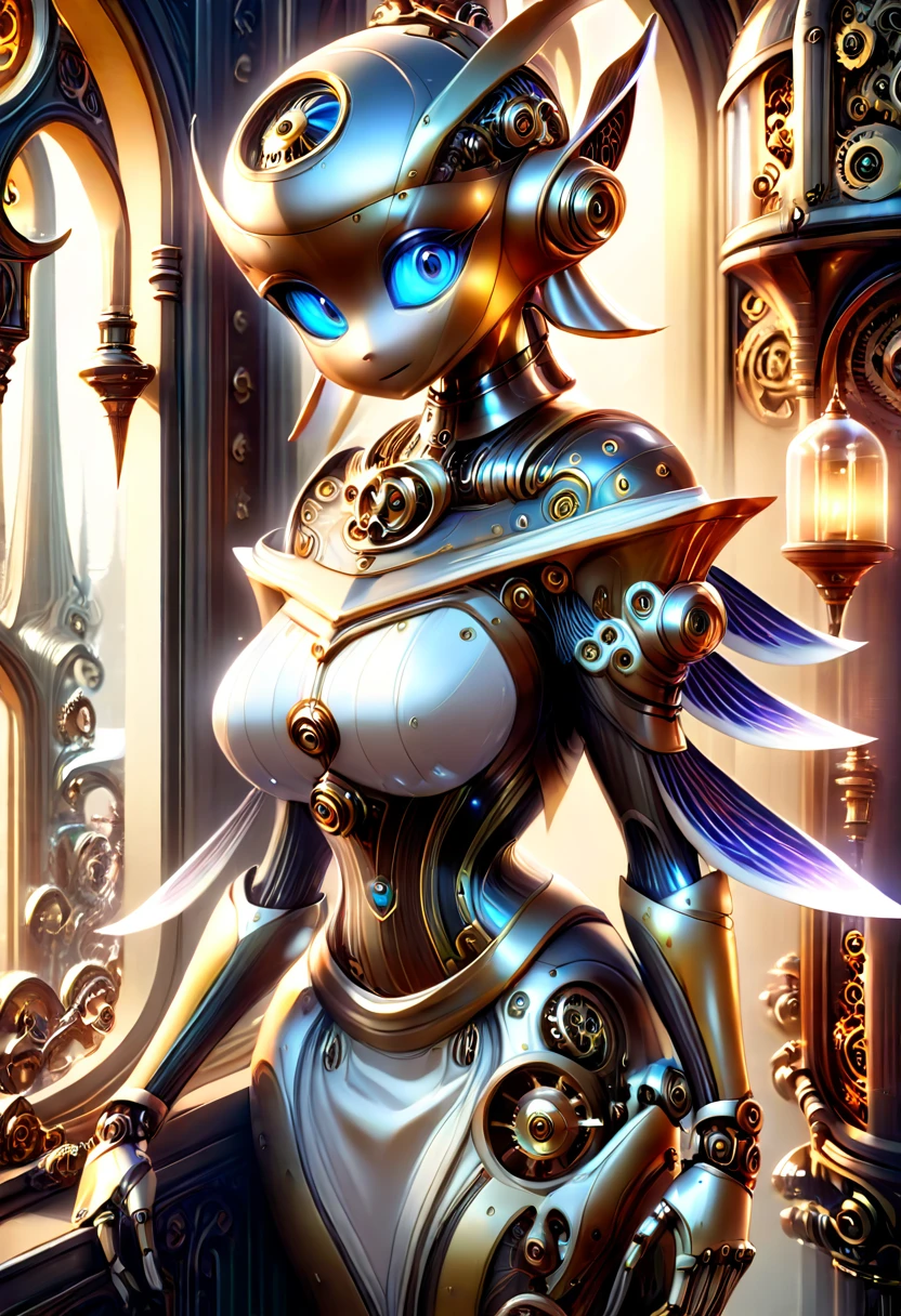 masterpiece, best quality, highly detailed,, solo, twintails, off-shoulder sweater, choker, . Ultra HD, Rococo-Inspired Fantasy Art With Intricate Details. Cute, ooking at viewer Beautiful Eyes, An-Ideal-Figure. symmetrical face, photorealistic, photography, path tracing, specular lighting, volumetric face light, path traced hairmaximum quality{(masutepiece) (8K High Resolution) (top-quality) In the style of breath of the wild. steampunk robot monk,beautiful ornate architecture,steampunk machinery and gears,exquisite stained glass windows,enchanted flower garden,ancient stone walkway with intricate carvings,glowing candles and dimly lit atmosphere,steam and smoke billowing from the machinery,mystical atmosphere,peaceful and serene setting,mechanical wings attached to the robot monk's back,robot monk with intricate clockwork mechanisms,electromechanical eyes glowing with energy,warm golden color palette,gentle sunlight streaming through the stained glass windows,whispering sound of wind and rustling leaves,the scent of aged books and incense,notes of ancient Gregorian chants echoing in the air,sense of awe and tranquility,combination of futuristic and medieval elements,harmony of technology and spirituality.