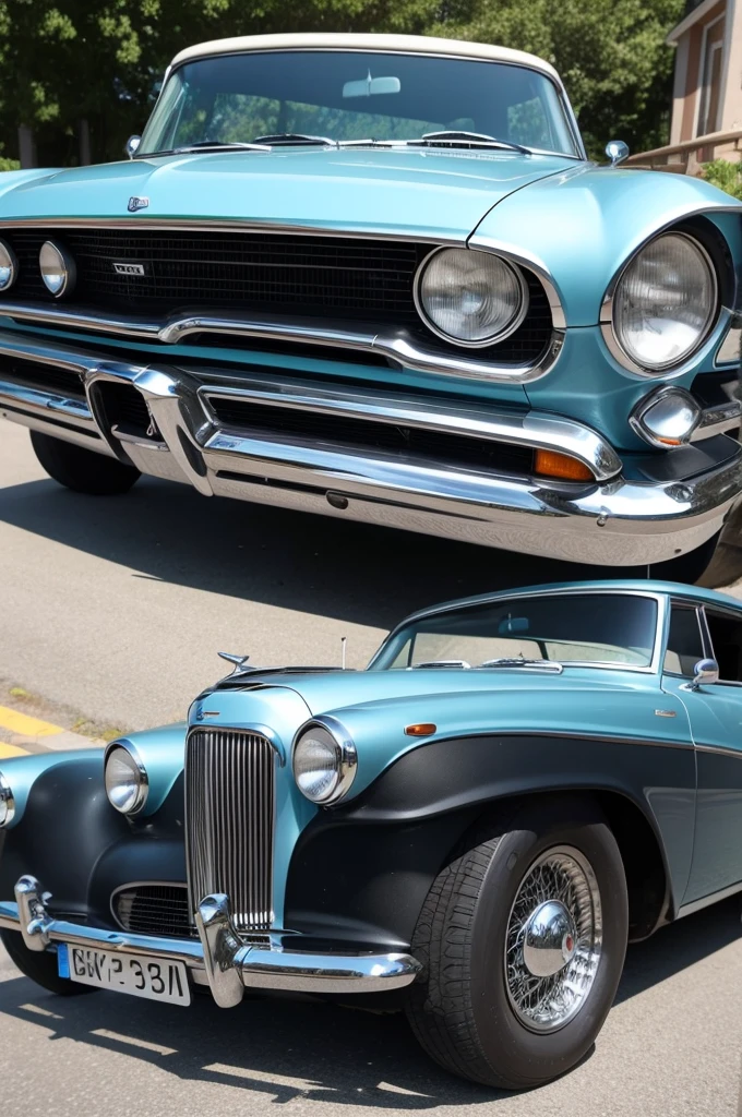 Create an old car transformed into an electronic car 