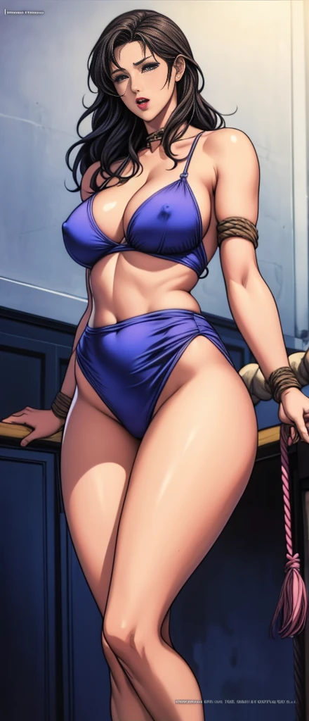 girl,alone,Gray background,Artistic lighting,Beautiful Asian Goddess,Long black hair,Long Hair,Wavy Hair,eyelash, blue eyes, lipstick, Completely naked,(Fully expose your thighs to the viewer:1.4),Standing with legs apart,(Rope Bondage:1.3),((Put your arms behind your back)),((Wrists tied behind the back)),,Tied up woman,Sensual,(Hair blowing in the wind),Graceful features,No sleeve,Mature Woman, Mature Woman,Detailed fingers, Perfect hands, Length 180cm,Small face,sweating,Soft thighs,Sexy legs,Sexy ass, Cleavage,Open the chest,Smooth thighs and legs,((Amazing orgasm)),大きなSexy ass, Perfect Body Proportions, Slim waist,Nipples visible,The areola is protruding,Tight waist,(Long legs:1.4),E cup bust,Thighs open,Huge :1.3,perspective:1.2,Looking at the audience,Character-centric,symmetry diagram,whole body:1.5,From below:1.2,Abdominal shot