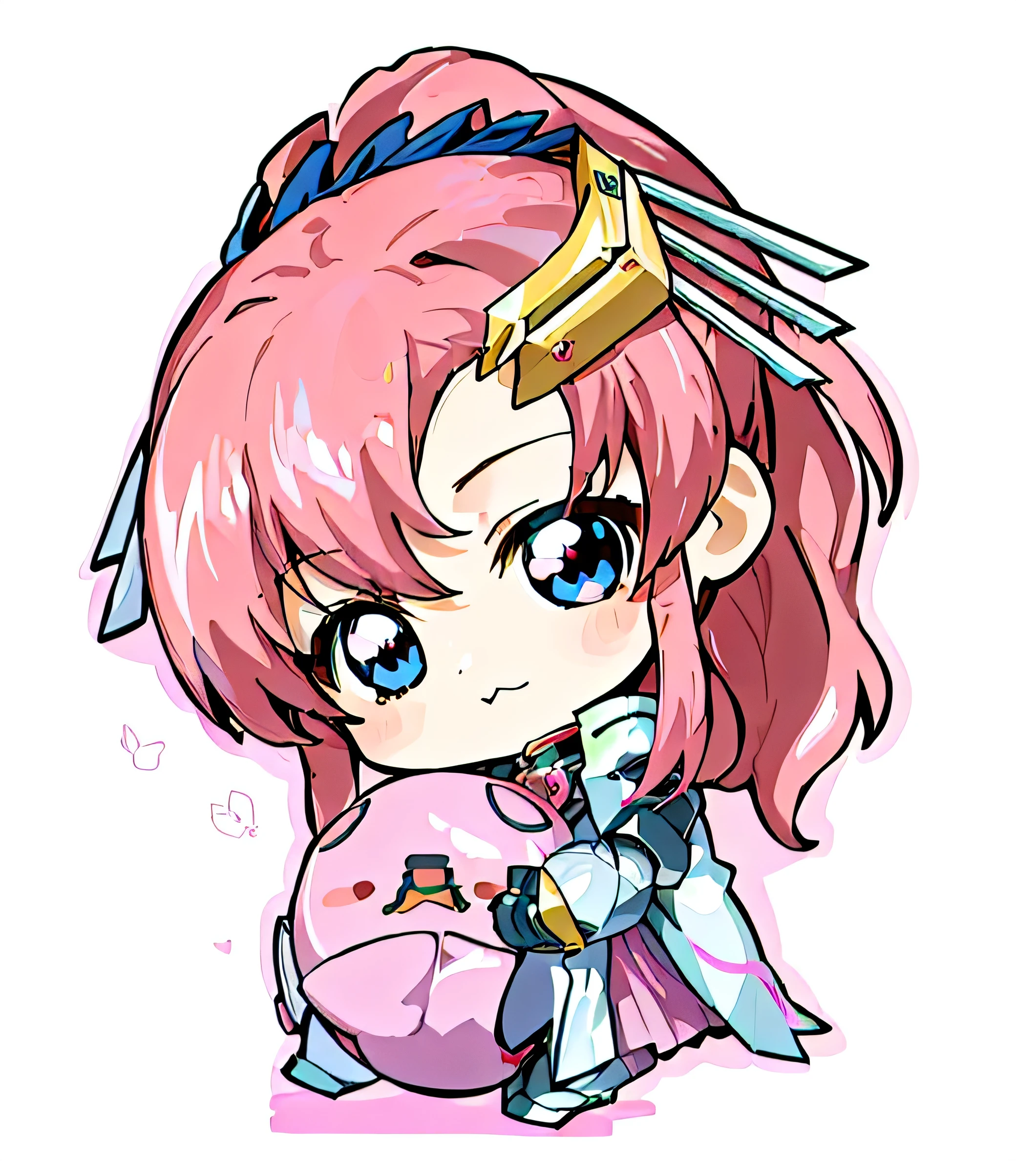 anime girl with pink hair and a pink piggy, chibi, madoka kaname, holding a pudica pose, anime chibi, nobutaka ike, kawaii chibi, shining pink armor, haruno sakura, portrait knights of zodiac girl, anime moe artstyle, style as nendoroid, advanced digital chibi art, humanoid pink female squid girl