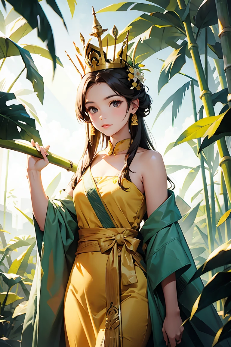 Banana on a bamboo crown