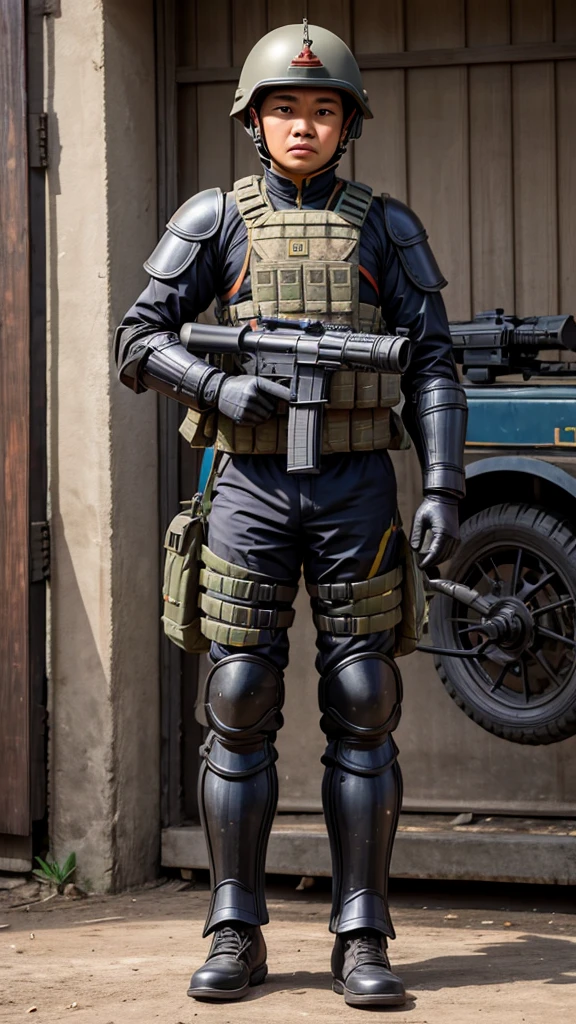 Indonesian national army fully armed with 4k full body armor