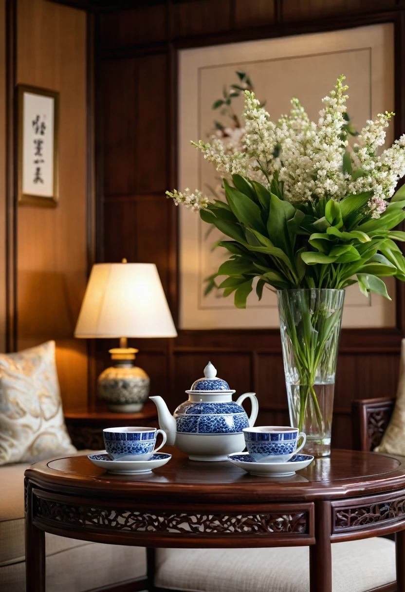 An elegant and cozy corner of a traditional Asian living room, focusing on the intricately designed wooden paneling and wall decorations. Shot with a high-quality DSLR camera, the warm light from a nearby lamp enhances the rich textures of the room’s furnishings and the detailed artwork on the walls. The setting is serene and inviting, with a traditional tea set and a simple floral arrangement adding to the atmosphere. Shallow depth of field, bokeh background, focused foreground. ((8k)), high quality detail, sophisticated and calming environment.
depth of field camera, 50mm, ((8k)), high quality detail, soothing and elegant ambiance.
, ((8k)), ((UHD)), 8k, high quality detail, realistic photo, luxurious, beautiful, modern, soothing, cozy, peaceful, cottagecore