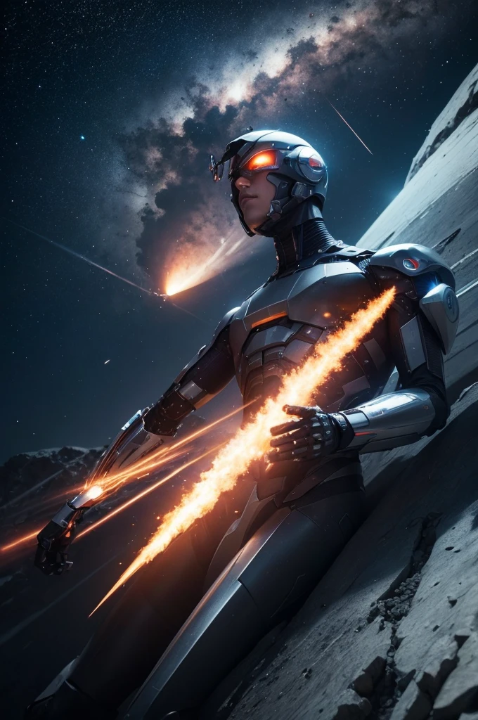 A meteor is falling to Earth and there is only one person left alive to stop it, and this person is a cyborg