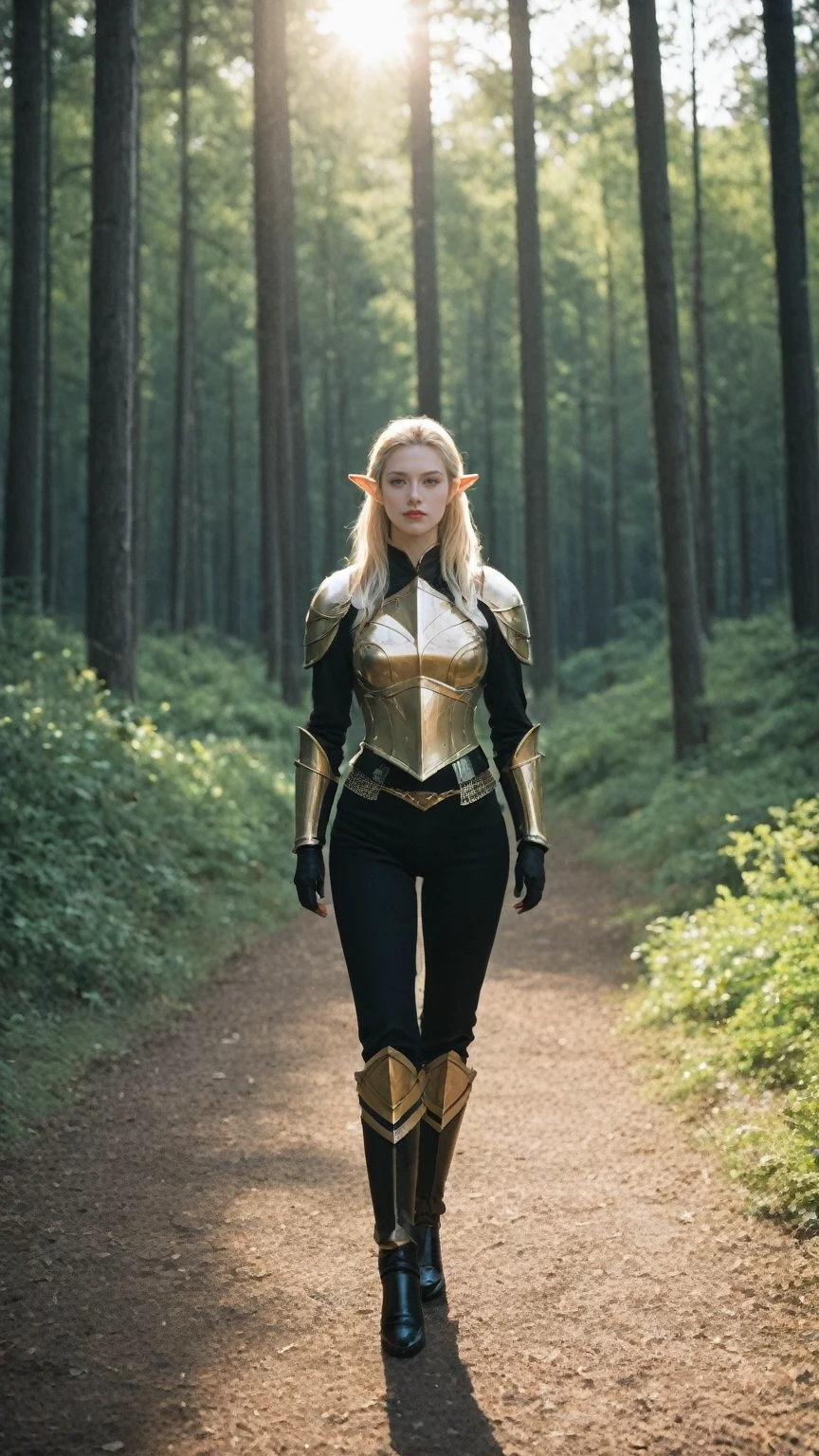 realistic,score_9, score_8_up, score_7_up,
masterpiece, a beautiful elf, Adriana Malkova, (delicate filigrane Black armor), (medium breasts), (perfect body), (blondes, length hair), outside, (Skin texture:1.1), ultra high resolution, RAW-Foto, Nikon D850, Contre-Jour, rim light, bright sunlight, film grain:1.2, (warm hue, warmer Ton:1.2), (color photo), Fantasy, in a red dream world, red forest, in a red forest, amazing depth, red mood in background, shades of red, photography,sext pose