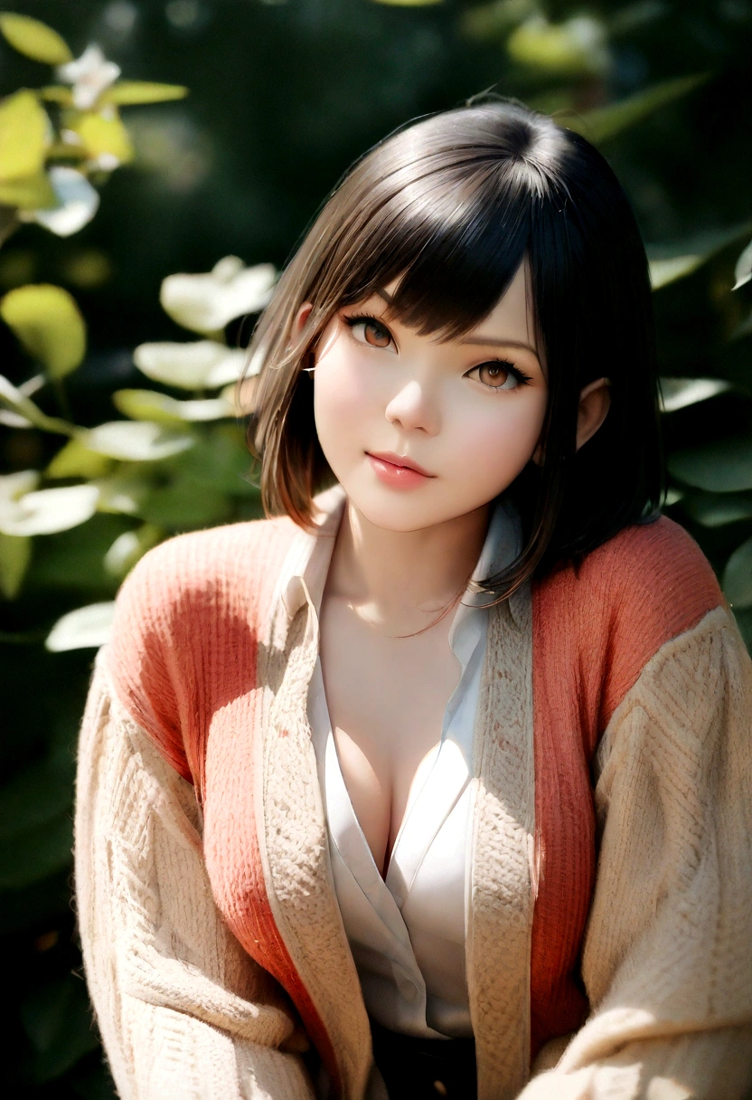 (masterpiece:1.3), (8K, Photorealistic, Raw photo, Best image quality: 1.4), Japanese, (One Girl), Beautiful Face, (A vivid face), (Black-haired, short hair:1.3), Beautiful hairstyle, Realistic eyes, Beautiful details in the eyes, (Realistic Skin), Beautiful skins, attractive, Ultra-high resolution, Surreal, Attention to detail, Golden Ratio, Beautiful woman:1.4、Light brown hair、Highest quality、masterpiece、Ultra-high resolution、(Photorealistic:1.4)、Highly detailed and professionally lit smile、Loose, lightweight knitwear、Shoulder out、thin、Serious expression、Long Hair、Deadly position、Nogizaka Idol、Korean Idol、Gravure idol pose、、Age 25、expensive, Glamour、side、(Age 19:1.5),