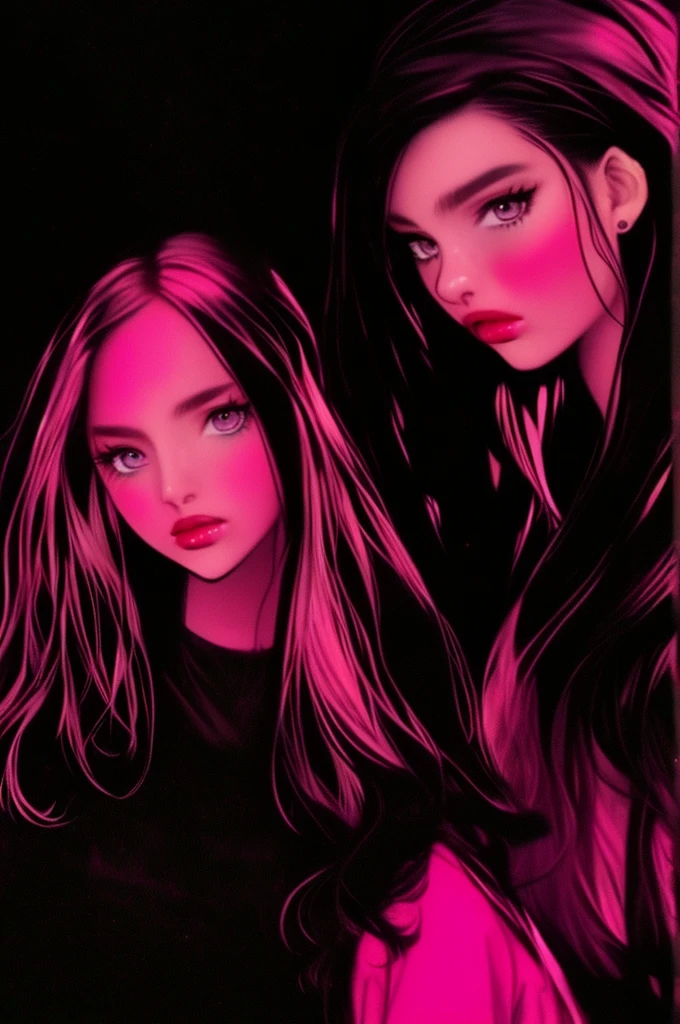 Photorealistic digital painting, modern girl Vegeta + branca de neve Devil fênix negra with the image of a black urso in a pleasing mix, taking inspiration from detailed forms of, dressed in an illustrious pink black yellow purple jaketa Hood red enhanced by the artistic styling of artists like Jose Royo, Boris Vallejo, Julie Bell, Carne Griffiths, Benedick Bana, Brian Froud, Eric Wallis, combines the mystique of fantasy