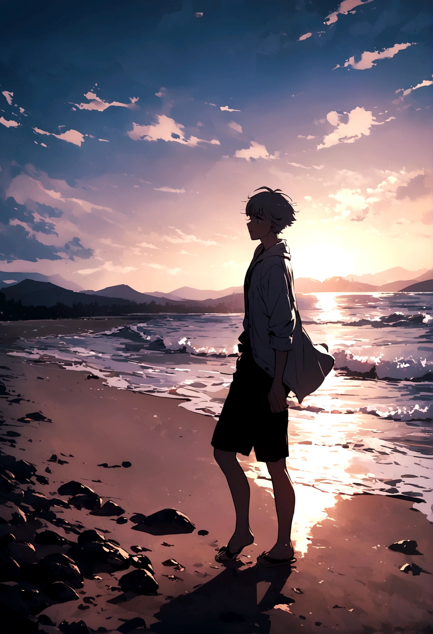 Satoru Gojo on the beach