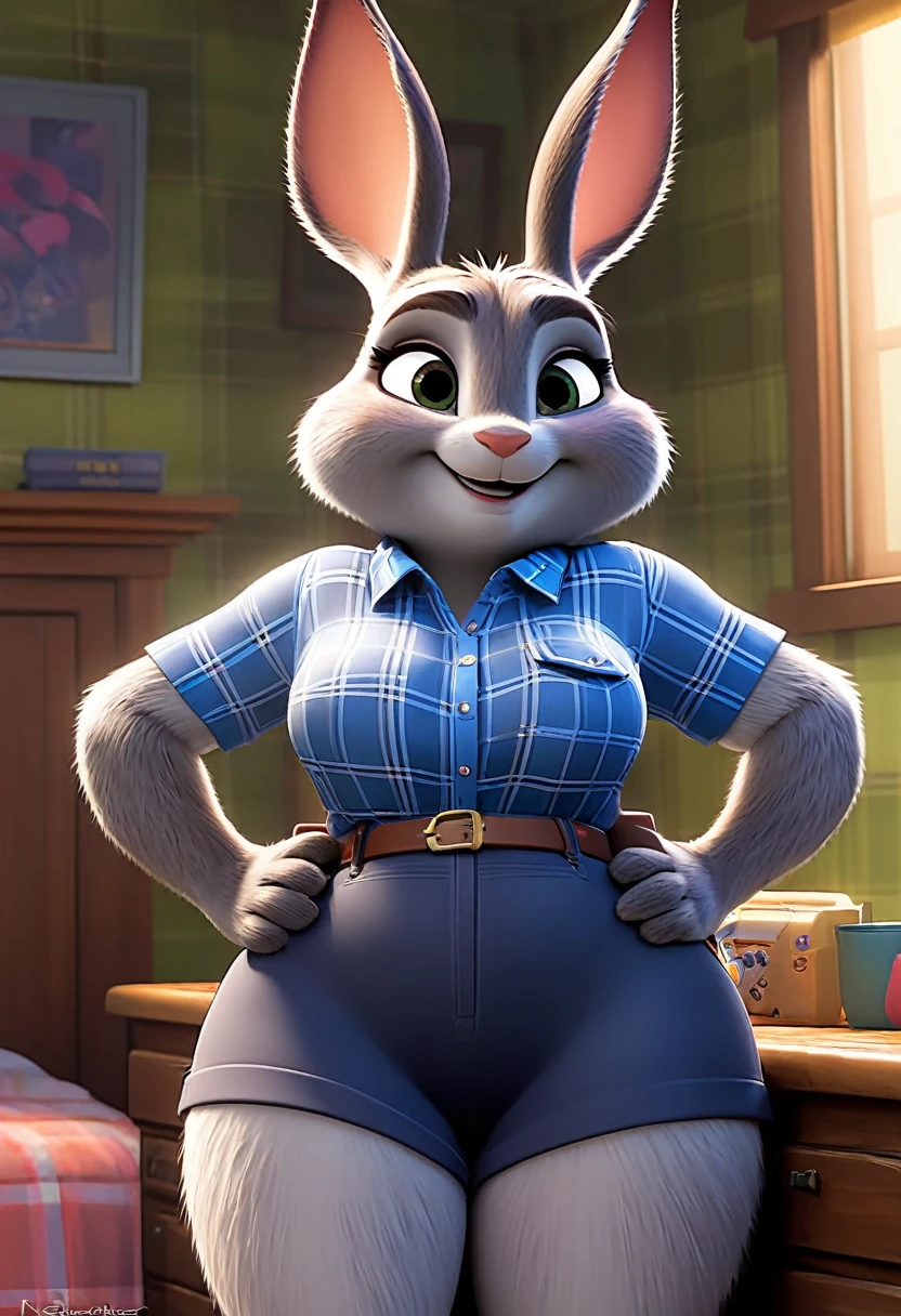 Judy Hopps coelinhas секс, Поза, секс, exПозаd vagina, клетчатая рубашка -  SeaArt AI