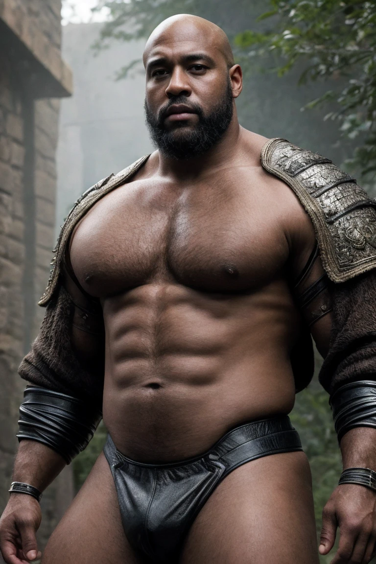 8K HDR Hyperrealistic Very Detailed Highest Realistic Quality very Realistic 8KUHD very detailed highly photorealistic very realistic highly detailed closeup portrait photo of a Realistic Bald Black African American Sexy Bald Daddy Hairy Bearded Bear Beefy Muscle Bear Chubby Thick Muscle Beefy Buff Bodybuilder Muscle Bear Bald Black African American man wearing armor in Game of Thrones, Very Realistic Game of Thrones Photoshoot, 46 years old, very short thick chubby neck, 8K resolution very realistic detailed neck lines, 8K resolution very realistic neck, 8K resolution very realistic detailed neck, 8K resolution very realistic face, 8K resolution very realistic face details, 8k uhd, very high quality, hyper realistic, realistic attention to detail, 8K resolution very Realistic Arms details, 8K resolution very realistic arms, 8K resolution very Realistic Hands details, 8K resolution very realistic hands, 8K resolution very Realistic Fingers details, 8K resolution very realistic finger, 8K resolution very realistic lips details, 8K resolution very realistic lips, and 8K resolution very realistic mouth details, 8K resolution very Realistic Body details, 8K resolution very realistic bellybutton, 8K resolution very realistic pupils, 8K resolution very realistic eyes, 8K resolution very realistic detailed eyes, 8K resolution very realistic body, 8K resolution very realistic pecs, 8K resolution very real realistic belly, 8K resolution very realistic chest, 8K resolution very realistic African American Beard, 8K resolution very realistic African American Body hair, 8K resolution very realistic skin details, 8K resolution Very Realitic Men's Clothes Details, 8K Resolution Very Realistic Men's Clothes, High Quality Detailed Photoshoot, packed with hidden details, realistic very defined details, Best Realistic Quality, No Merged Arms, ( Ultra Detailed ) 8K very realistic excellent natural good lighting, award - winning photograph, 8K very realistic surrounding lighting, HDR